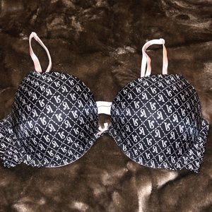 Black and pink VS symbol push-up bra